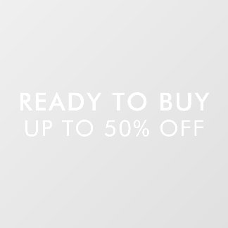 White Minimalist Store Sale Discount Window Cling