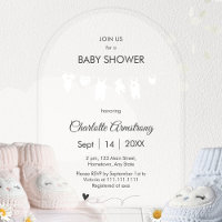 White Minimalist Translucent Modern Baby Shower