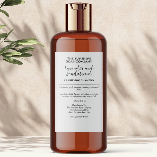 White minimalist waterproof cosmetics bottle label (Creator Uploaded)