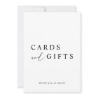 White Minimalist Wedding Cards and Gifts Sign