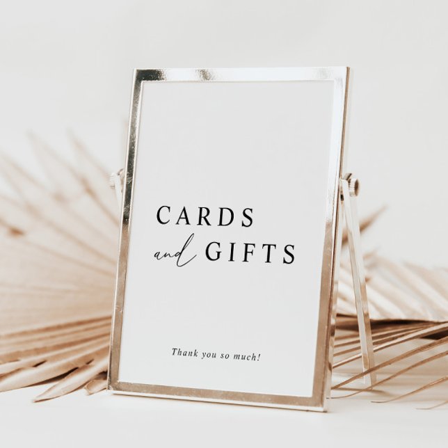 White Minimalist Wedding Cards and Gifts Sign (Creator Uploaded)