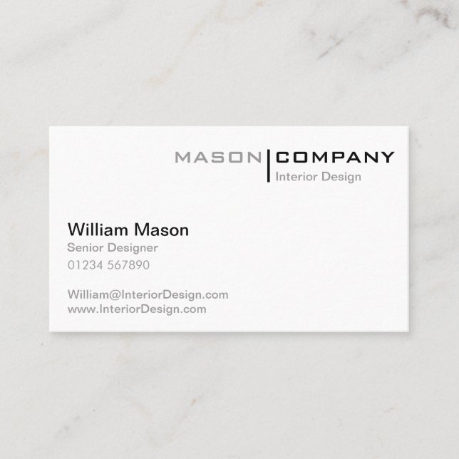 White Minimalistic Corporate Business Card (Front)