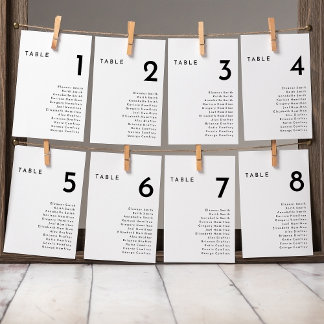 White Modern Bold Hanging Seating Chart Card