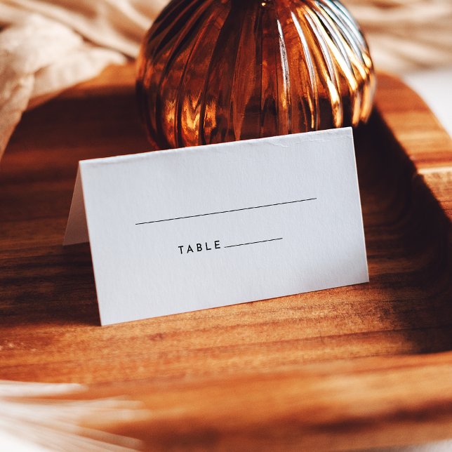 White Modern Bold Wedding Folded Place Card (Creator Uploaded)