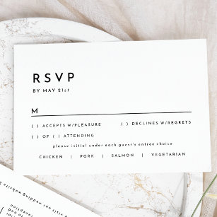 White Modern Bold Wedding RSVP Response Card