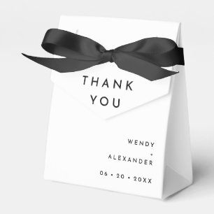 White Modern Bold Wedding Thank You Favour Box
