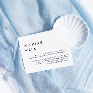 White Modern Bold Wedding Wishing Well Enclosure Card