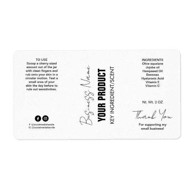 White Modern Bottle Labels (Front)