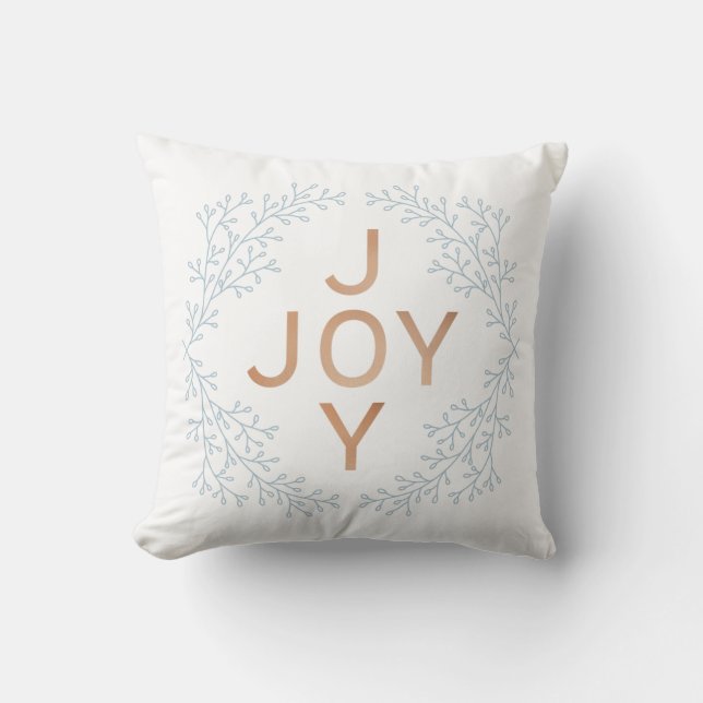 White Modern Christmas JOY Cushion (Front)