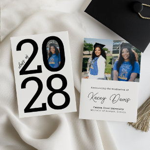 White Modern Class Year Of and Photo Graduation Announcement