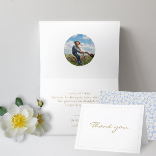 White   Modern Couple Photo Wedding Thank You Card