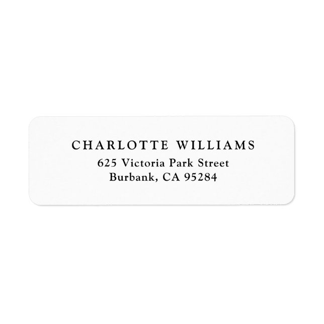 White Modern Custom Return Address Labels (Front)