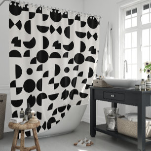 White Modern Elegant Geometric Tribal Shower Curtain