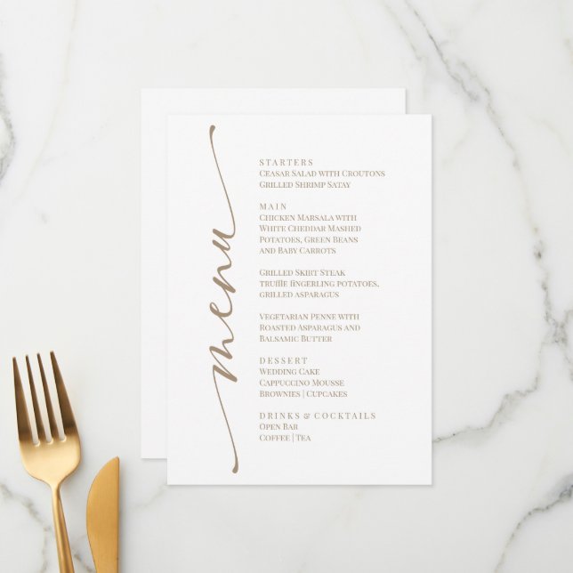 White Modern Elegant Menu  (Front/Back In Situ)