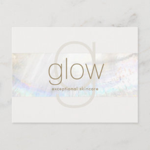 White Modern Elegant Monogram Seashell Stripe Postcard