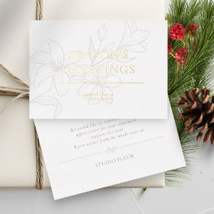 White Modern Foil Minimal Floral