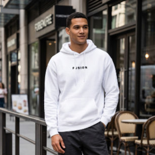 White Modern FUSION Graphic Hoodie Urban