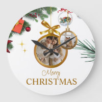 White Modern Merry Christmas 10.75" Round Acrylic