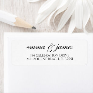 White Modern Minimal Script Return Address