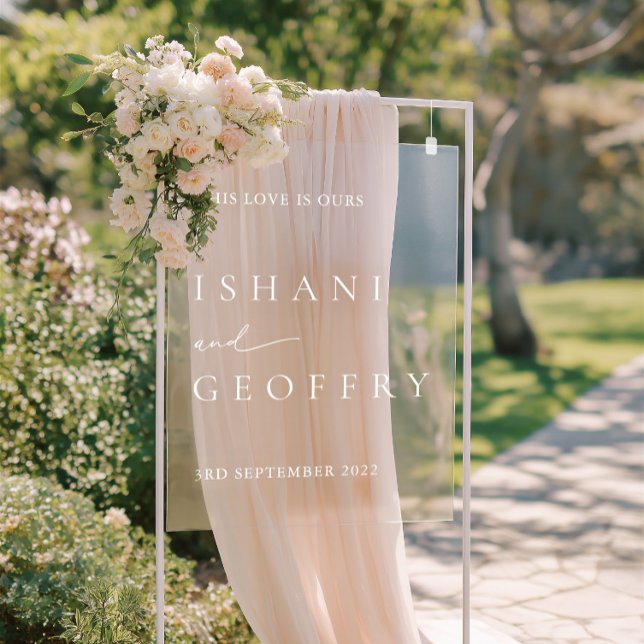 White Modern Minimal Wedding Acrylic Welcome Sign (White Modern Minimal Wedding Acrylic Welcome Sign)