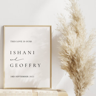 White Modern Minimal Wedding Welcome Sign Poster