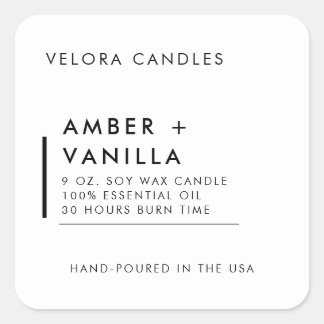 White Modern Minimalist Candle Label Sticker