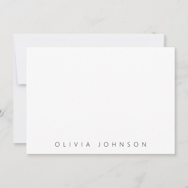 White Modern Minimalist Monogram Name Personalised Card (Front)