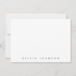 White Modern Minimalist Monogram Name Personalised Card