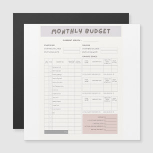 White Modern Minimalist Monthly Budget Planner