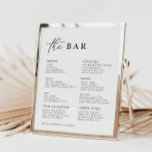 White Modern Minimalist Wedding Bar Menu<br><div class="desc">Designed to coordinate with for the «Pure» Wedding Invitation Collection. To change details,  click «Details». To move the text or change the size,  font,  or colour,  click «Edit using Design Tool». View the collection link on this page to see all of the matching items in this beautiful design.</div>