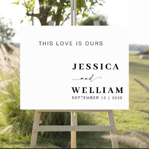 White Modern Minimalist Wedding Welcome Sign