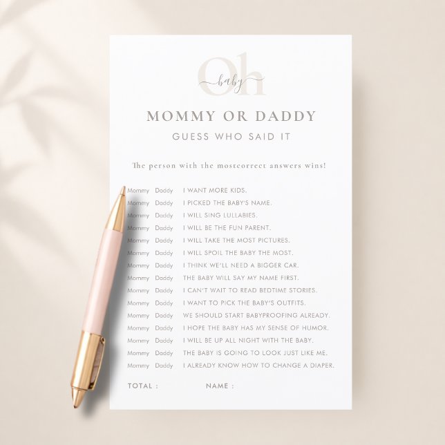 White Modern Mummy Or Daddy Who Said It Game (Creator Uploaded)