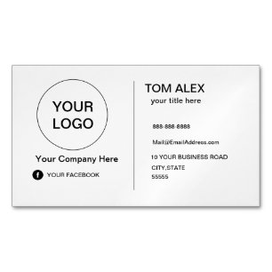 White Modern Or Any Colour Professional Plain Magnetic Business Card
