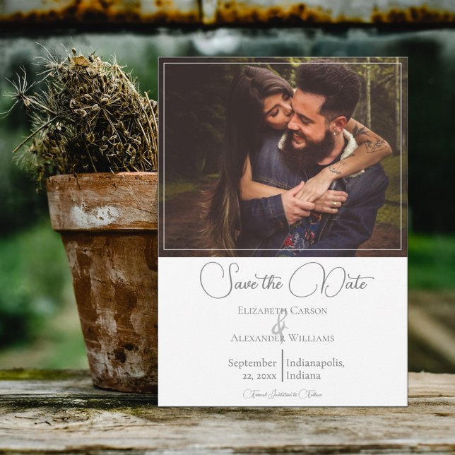 White Modern Photo Save The Date (Creator Uploaded)