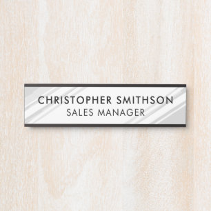 White Modern Professional Plate Changeable Office Door Sign