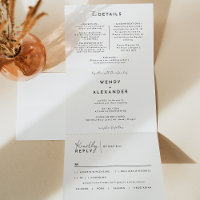White Modern Script Wedding All in One