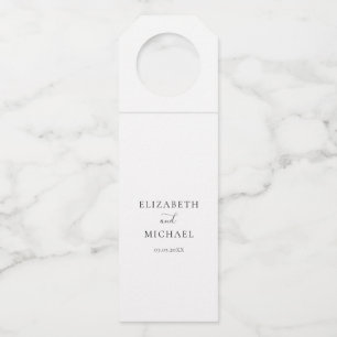 White Modern Simpel Wedding ottle Hang Bottle Tag