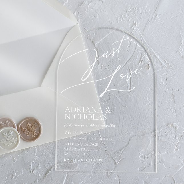 White Modern Simple Wedding Acrylic Invitations (Creator Uploaded)