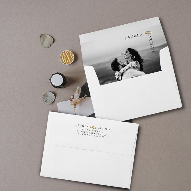 White Modern Ultra Chic Minimal Photo Wedding  Envelope (Creator Uploaded)