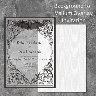White Moire Taffeta Satin Background Invitation