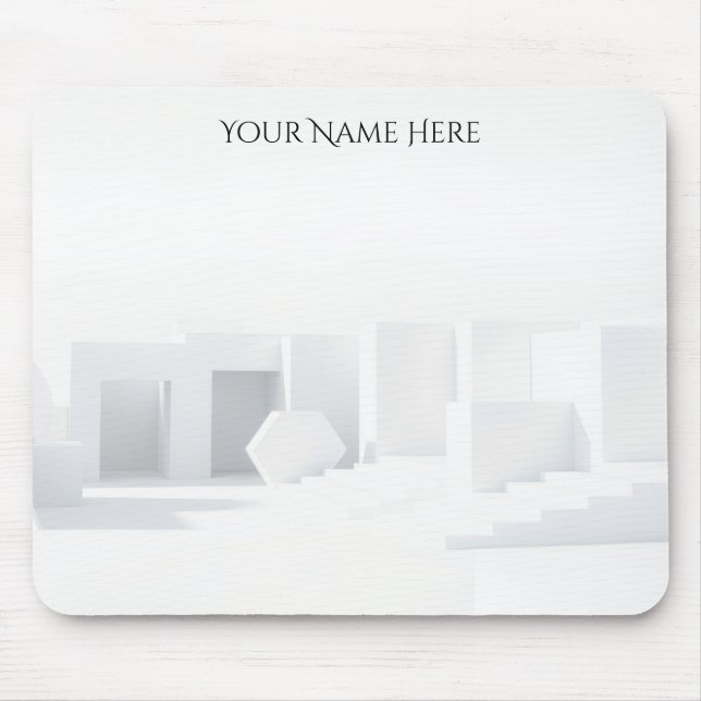 White Monochromatic Architectural Mouse Pad (Front)