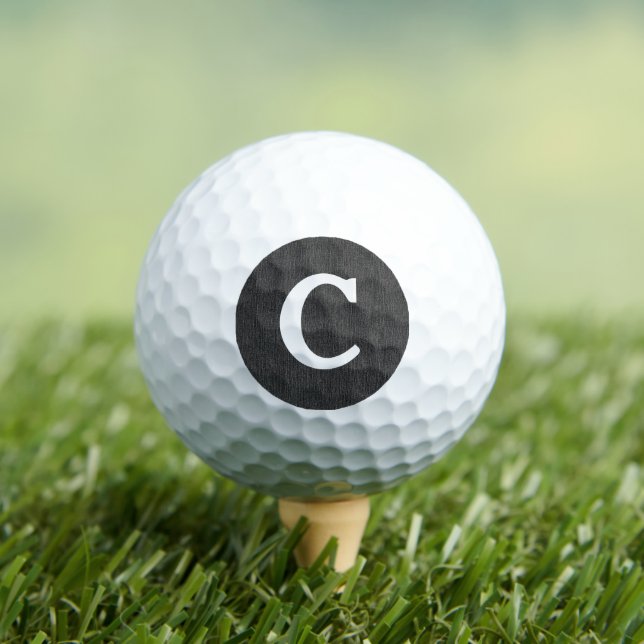 White Monogram Black Denim Print Value 3-pk Golf Balls (Insitu Tee)