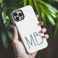 White Monogram Initials Modern Minimalist