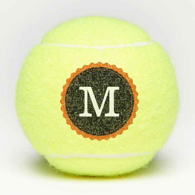 White Monogram Professional Modern #4 Tennis Balls (Front)