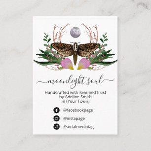 White Moon Moth Spell Jar Kit Business Card