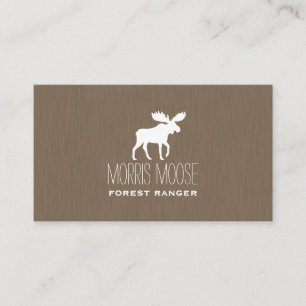White Moose Silhouette Simple Modern Business Card