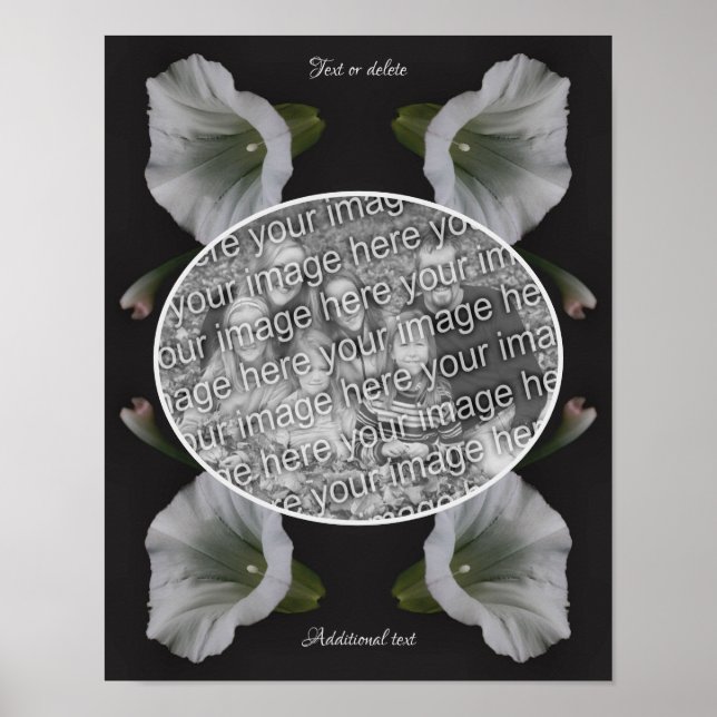 White Morning Glory Flower Create Your Own Photo Poster (Front)