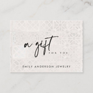 WHITE MOROCCAN TILE TEXTURE GIFT CERTIFICATE