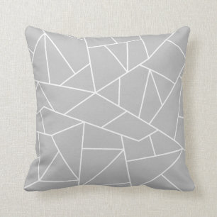 White Mosaic Lines On Gray Cushion