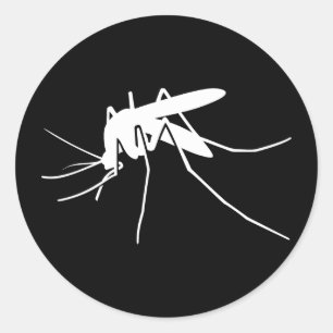 White Mosquito Side View Classic Round Sticker